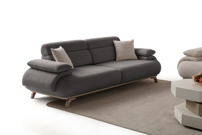 Atelier Del Sofa Bonjo Silver - Anthracite Sofá de 3 Plazas